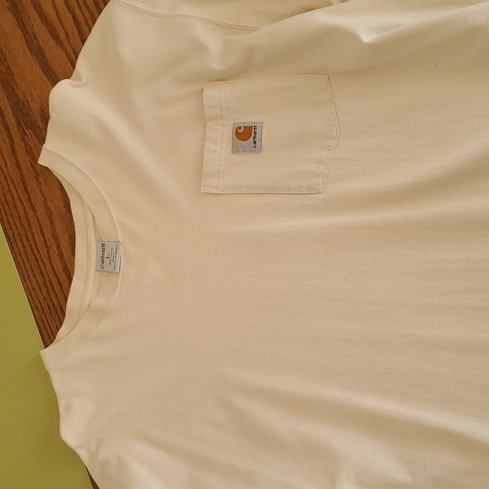 Vintage Carhartt Long Sleeve Pocket Tee Men's Large Oatmeal